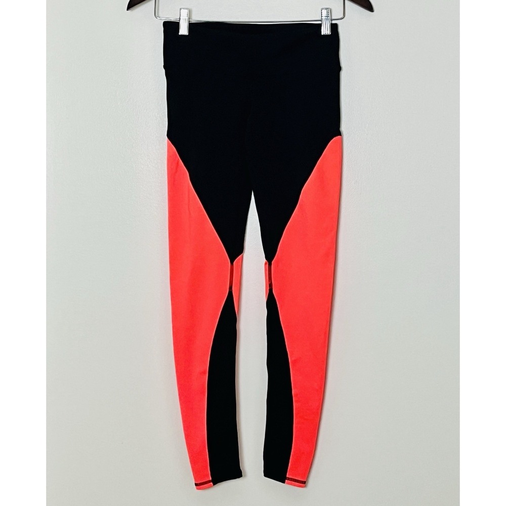 Alo Yoga Illusion 4 Leggings Women's XS Black Coral Gym Workout‎ Athleisure